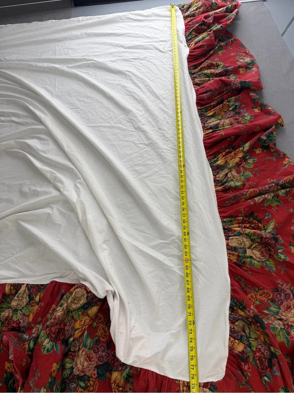 RARE Ralph Lauren Red Floral Aylesbury Queen Bedskirt & Matching Pillowcase